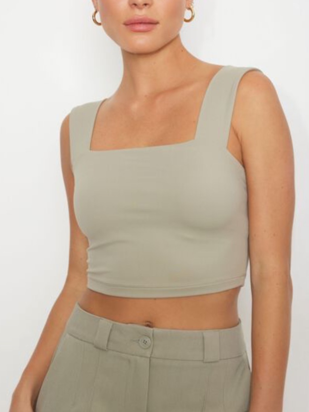 DYNAMITE Lota Sculpt Square Neck Tank Top